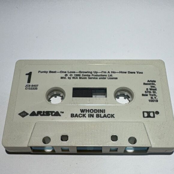 Whodini Back in Black Cassette Tape - Picture 4 of 5
